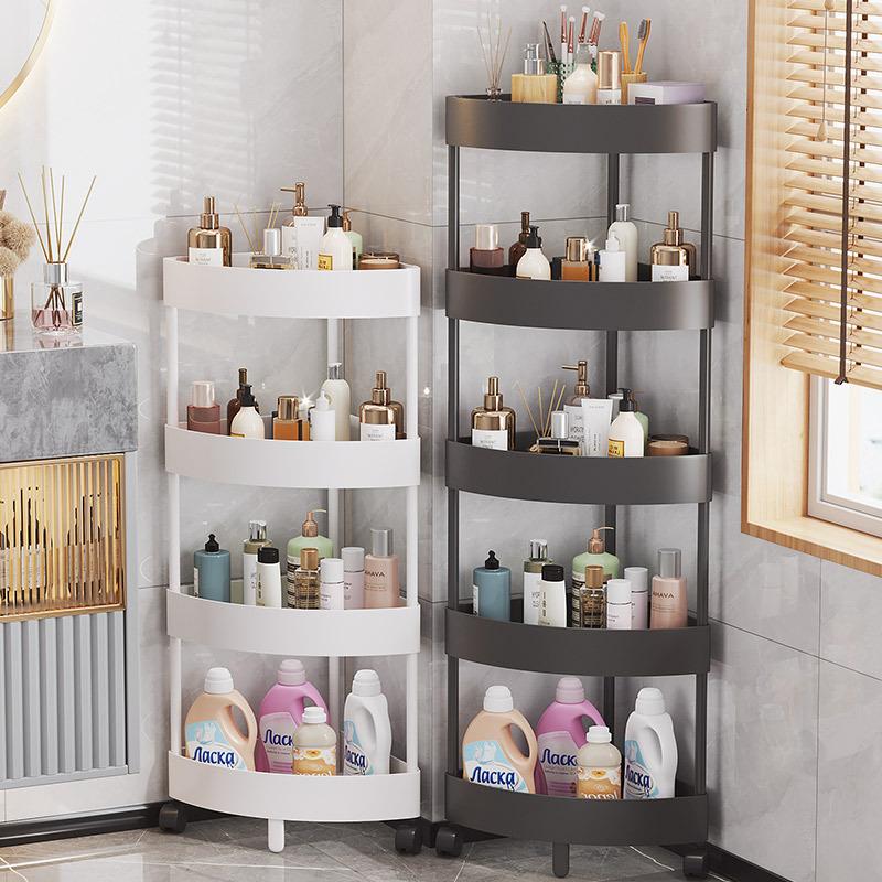 bathroom corner cabinet triangle storage rack floor multi-layer organization rack storage rack kitchen bathroom storage cabinet