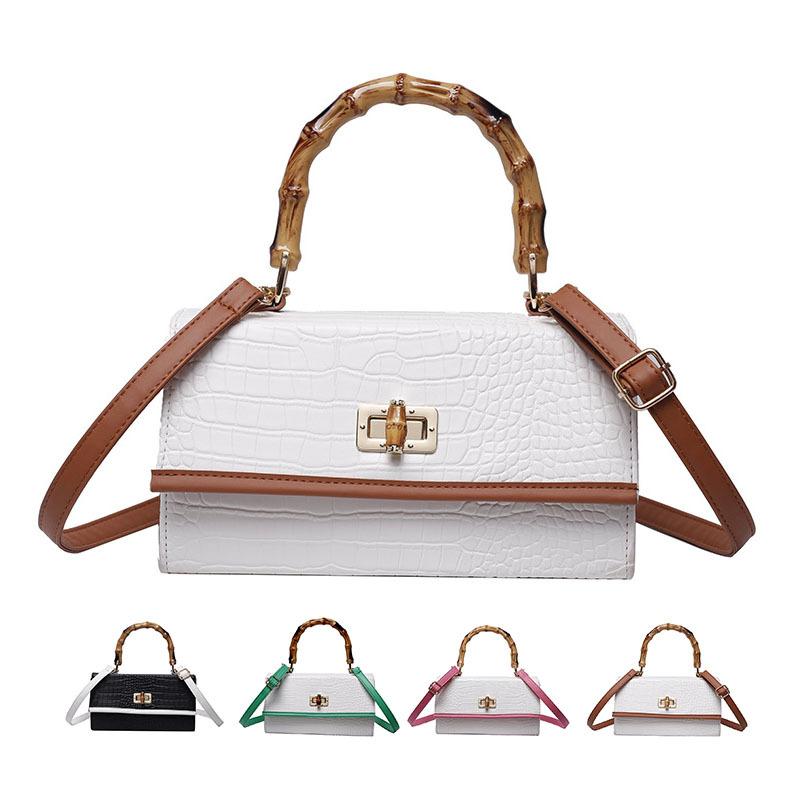 women's bag fashion women's bag shoulder bag underarm bag square trendy ladies bag stitching bamboo handbag women's bag wholesale