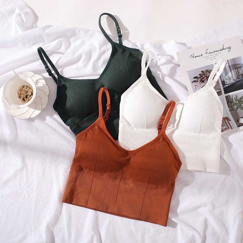 kaka same style beauty back sling wrapped chest thread beauty back seamless bottoming underwear student sports vest sleep bra