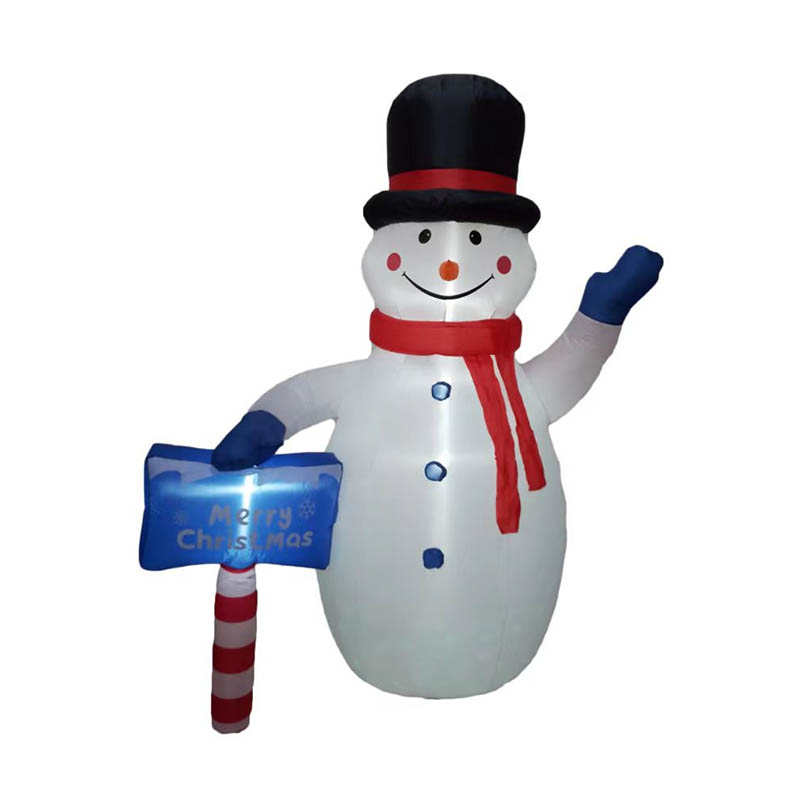 Factory direct sales, just in time for Christmas, 2.4M glittering blue signpost snowman wholesale Item Picture