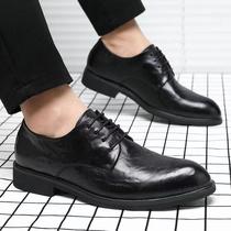 business formal wear casual men's leather shoes new british bridegroom leather suit soft bottom wedding leather shoes men