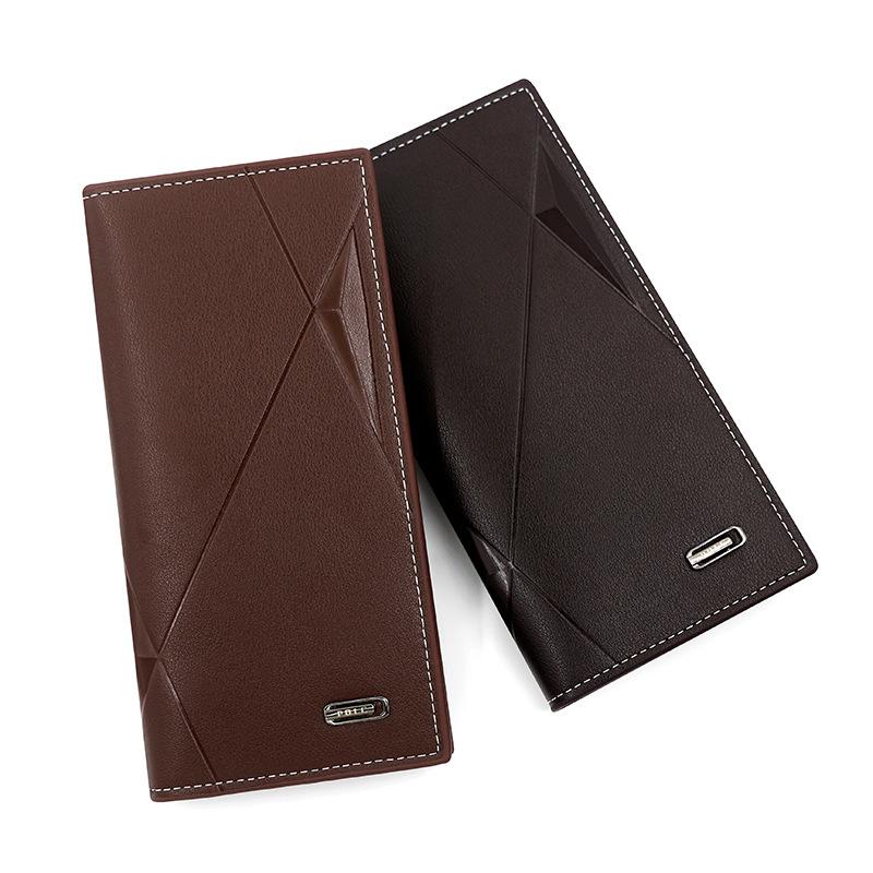 New Men's Wallet Business Mid-Length Men's Wallet Solid Color PU Leather Letter 3 Fold Wallet Wallet Wholesale