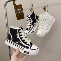 high-top canvas shoes for women 2024 new autumn versatile ins retro casual sneakers for women preppy style platform shoes trendy