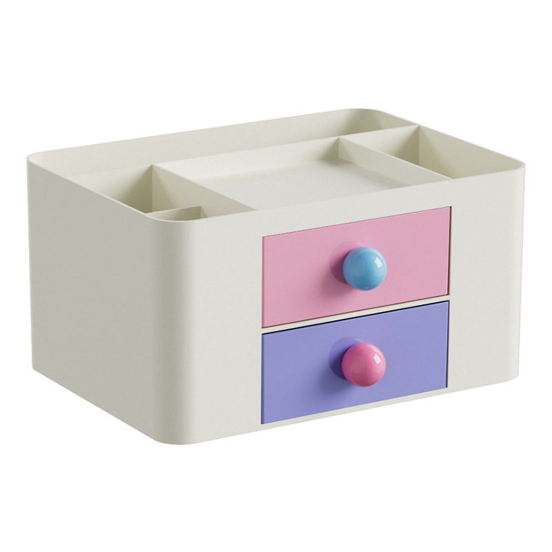 W36-W3502 desktop drawer-type storage box, student desk stationery organization box, large capacity, stackable for storage details Picture