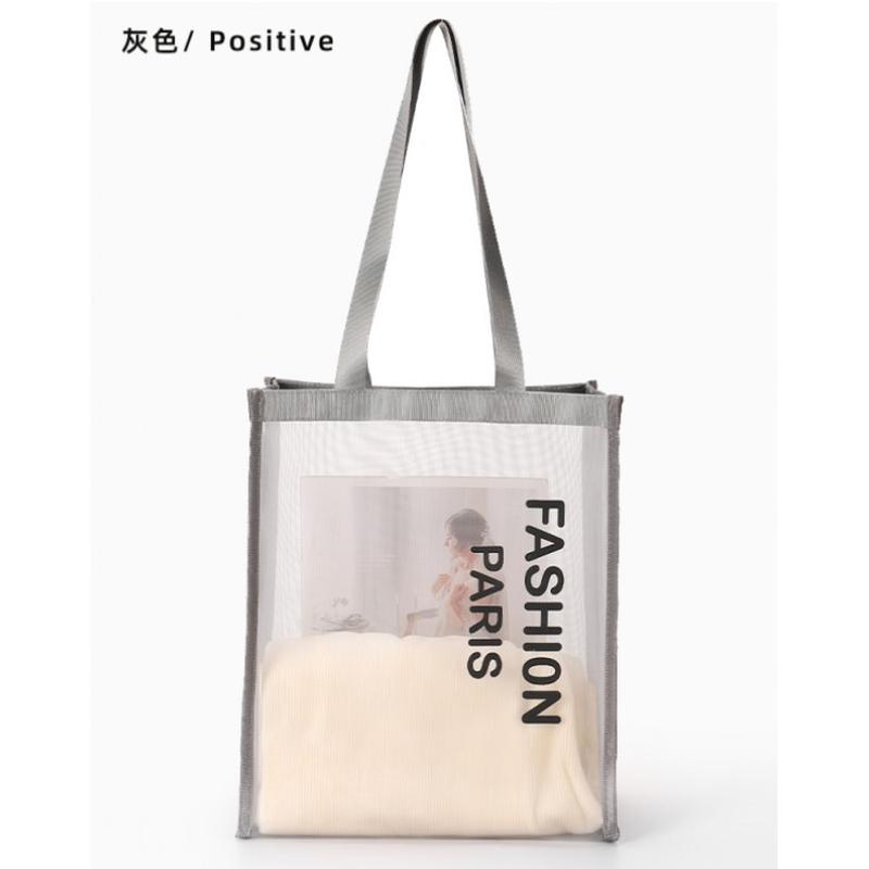 Spot Goods Cross-Border Hot Selling Mesh Transparent Shopping Bag Ladies Gym Bag Shoulder Beach Bag Yoga Travel Bag Wholesale