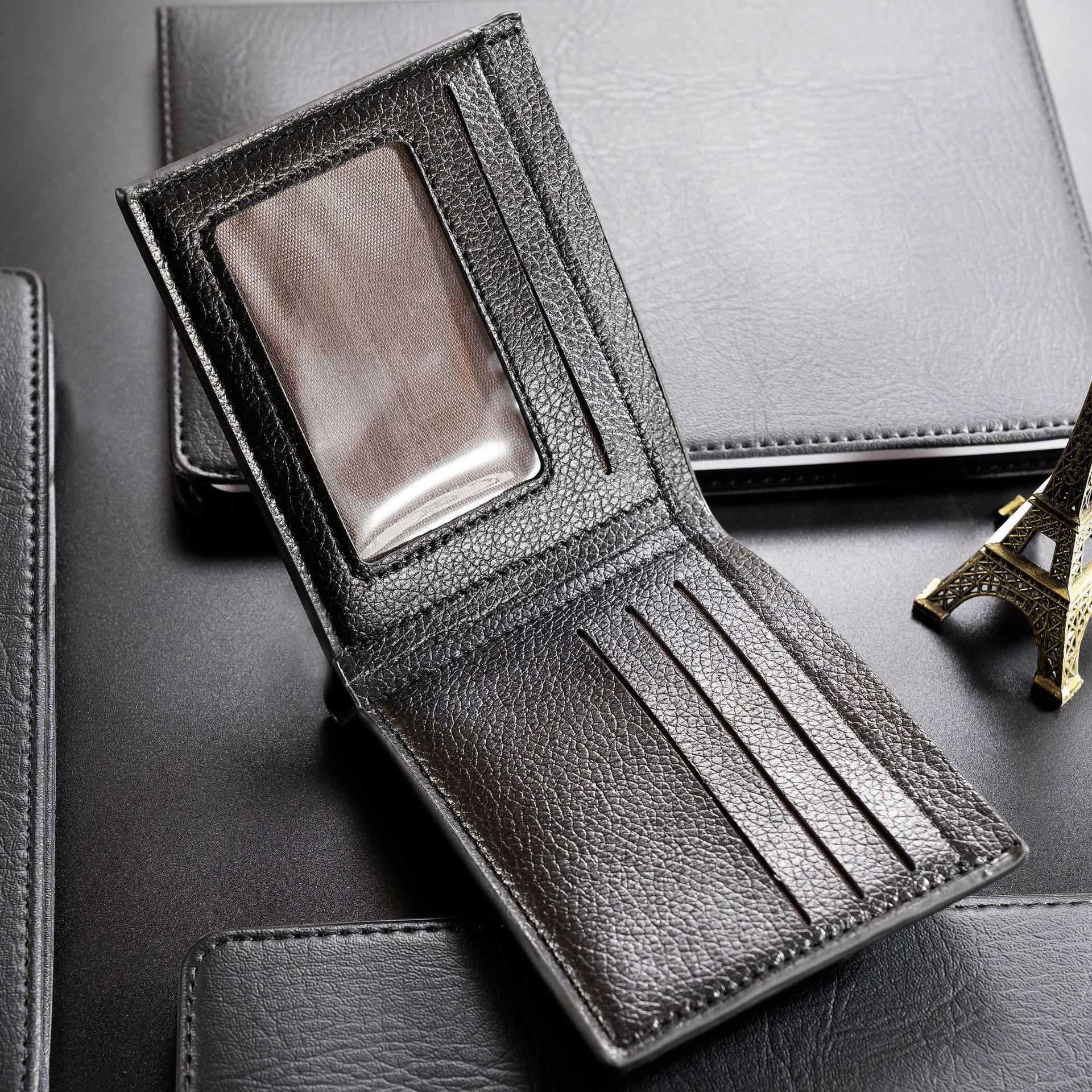 foreign trade best-selling drainage men's short soft leather wallet pu leather young male student wallet cross-border supply