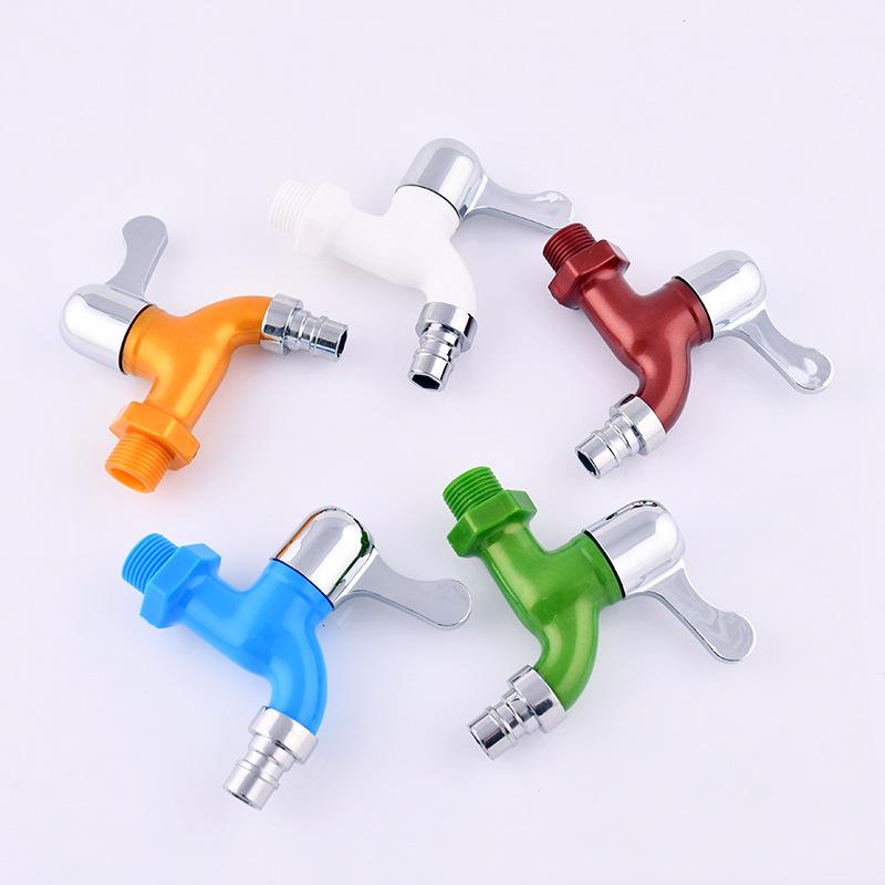pvc/pp plastic faucet washing machine water tap 4 points water faucet plastic water shift engineering style
