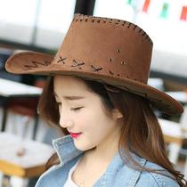 Sun Protection for Men and Women Sun Hat Straw Hat Wide Brim Hat Western Cowboy Hat Couple Big Brim Top Hat Suede Western Cowboy Hat