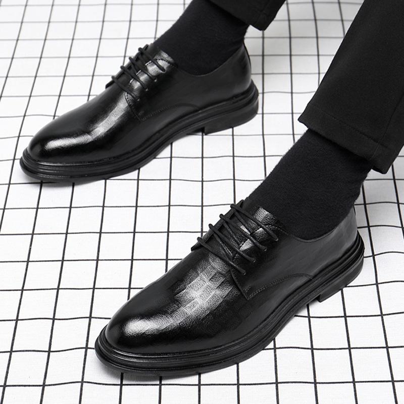 autumn business formal wear leather shoes men's british style leather casual soft bottom best man bridegroom wedding suit shoes