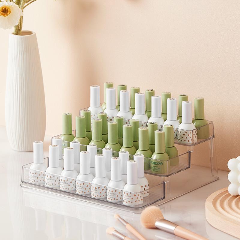 nail polish storage and finishing irregular stepped cosmetics desktop storage rack girls nail tools storage box