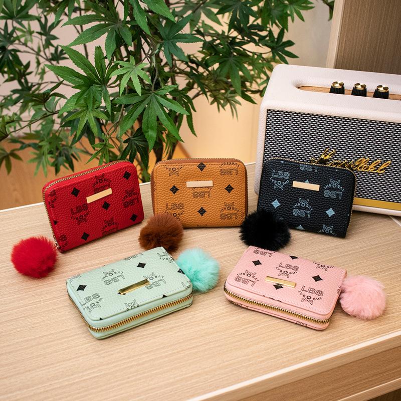 Printed Card Holder Women's Bag Wholesale 2022ladies Purses Simple Plush Women's Bags Fresh Sweet Wallet