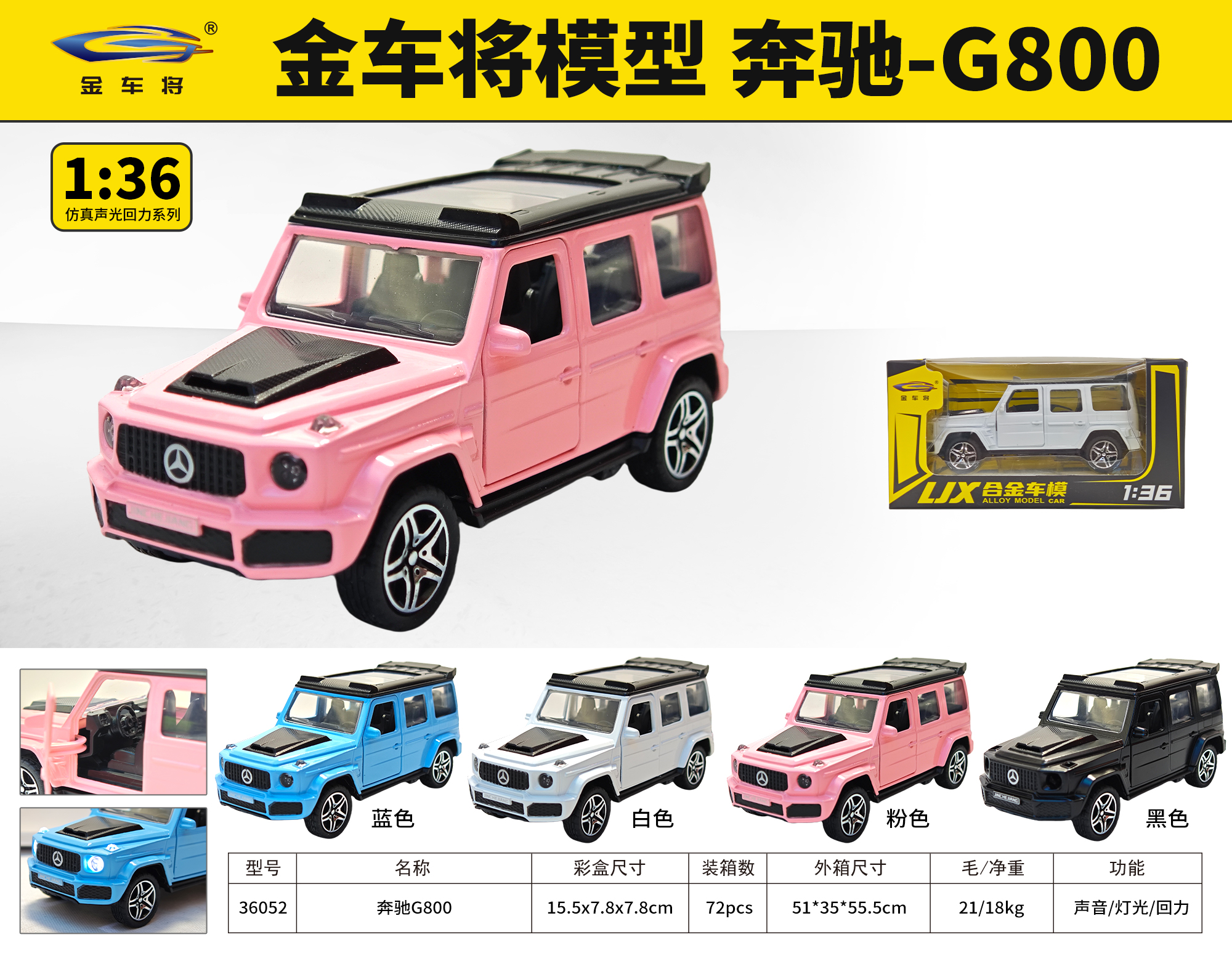 荣达丰36052奔驰G800（吸塑盒）