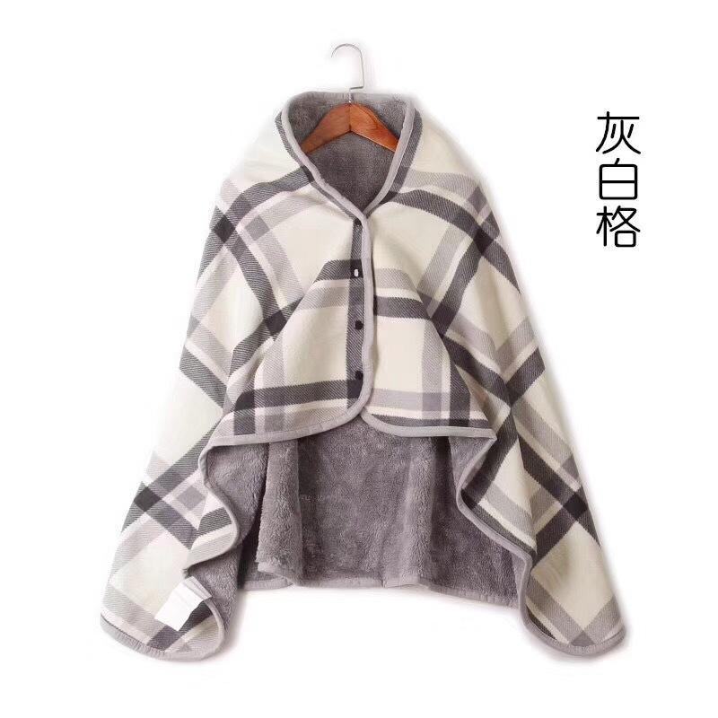 flannel blanket snap button blanket office shawl blanket in stock generation blanket plaid shawl thickened cape