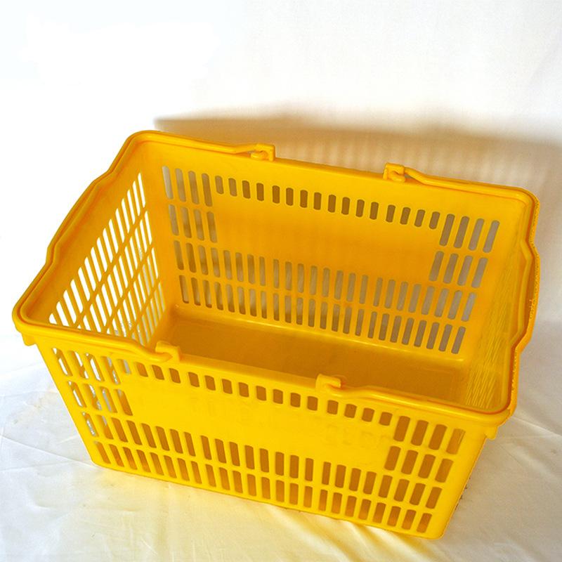Wholesale supermarket shopping baskets, plastic baskets, supermarket double-handle plastic shopping baskets, plastic fruit baskets, direct sales Specification image