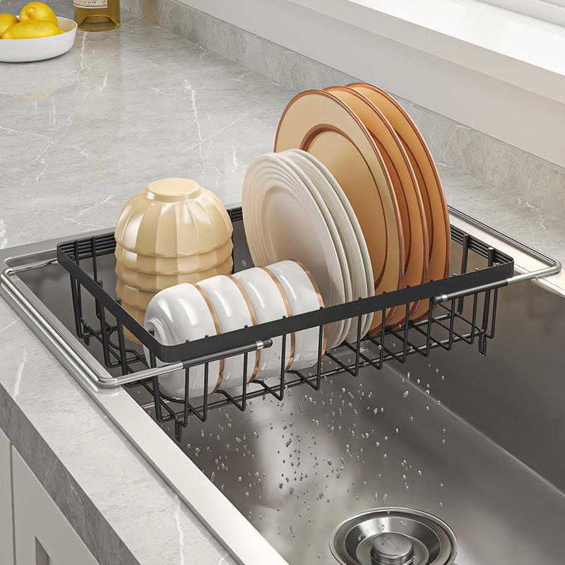 sink drainage basket dish rack sink washing basin retractable kitchen storage rack dish storage rack kitchen supplies