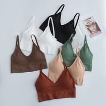 popular seamless wrapped chest tube top girl with chest pad wireless vest underwear strap large u backless bra ladies