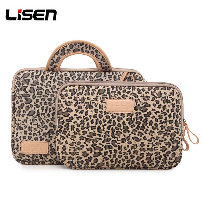 lisen fashion vintage leopard print portable laptop sleeve 13-inch 15-inch tablet pc bag ladies