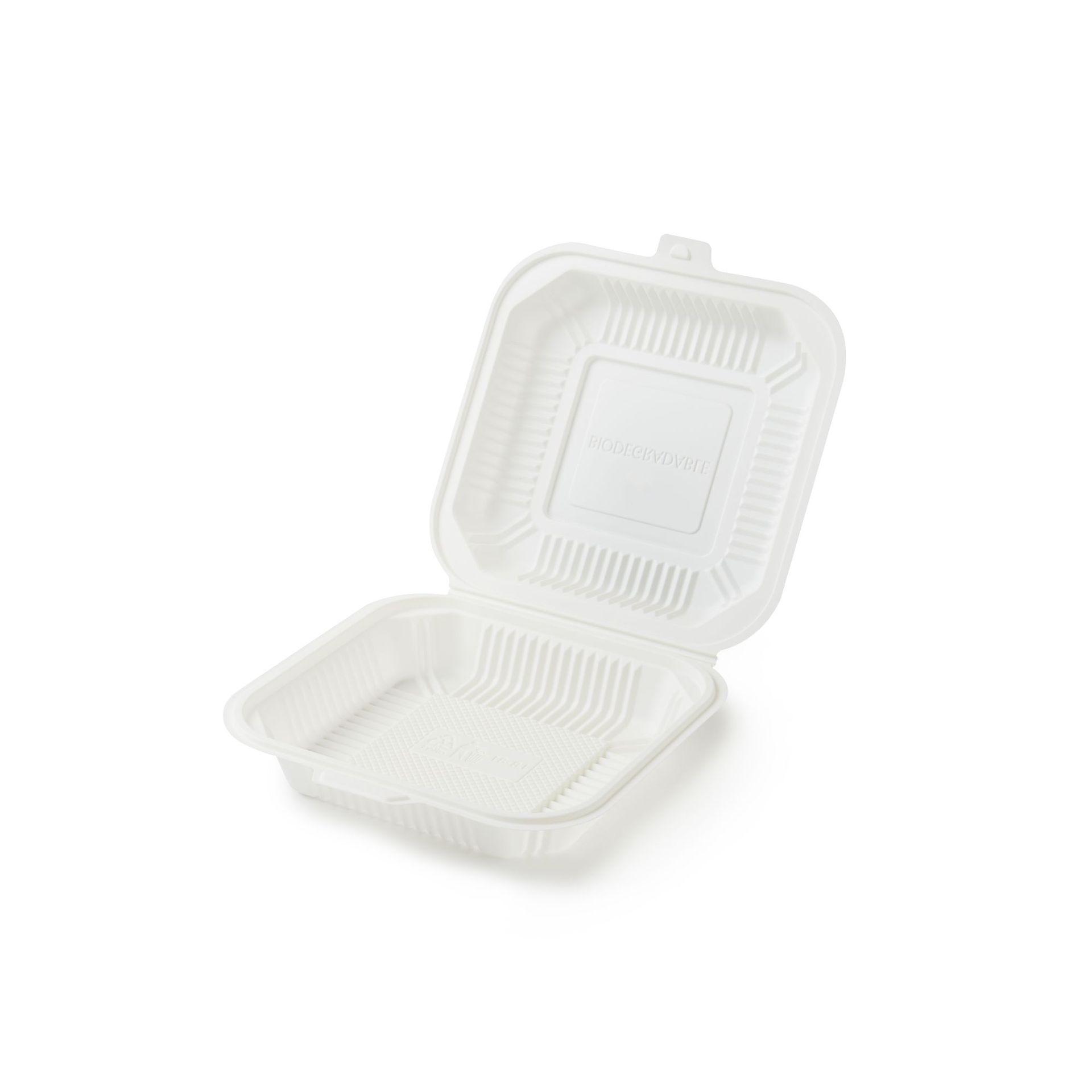 factory supply support customized refrigerated environmentally friendly degradable corn starch one-piece multi-grid flip lunch box