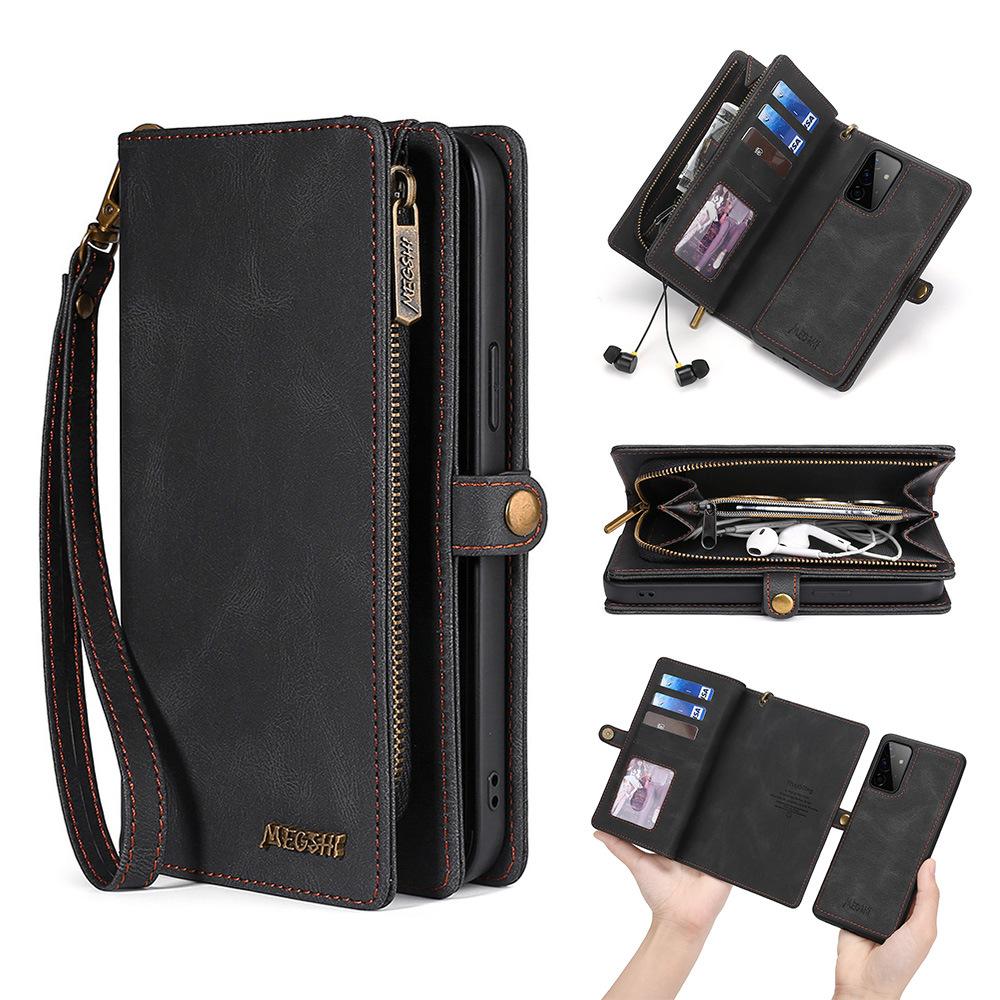 applicable to samsung note20 mobile phone leather case s23 wallet mobile phone case s22plus multi-function card holder