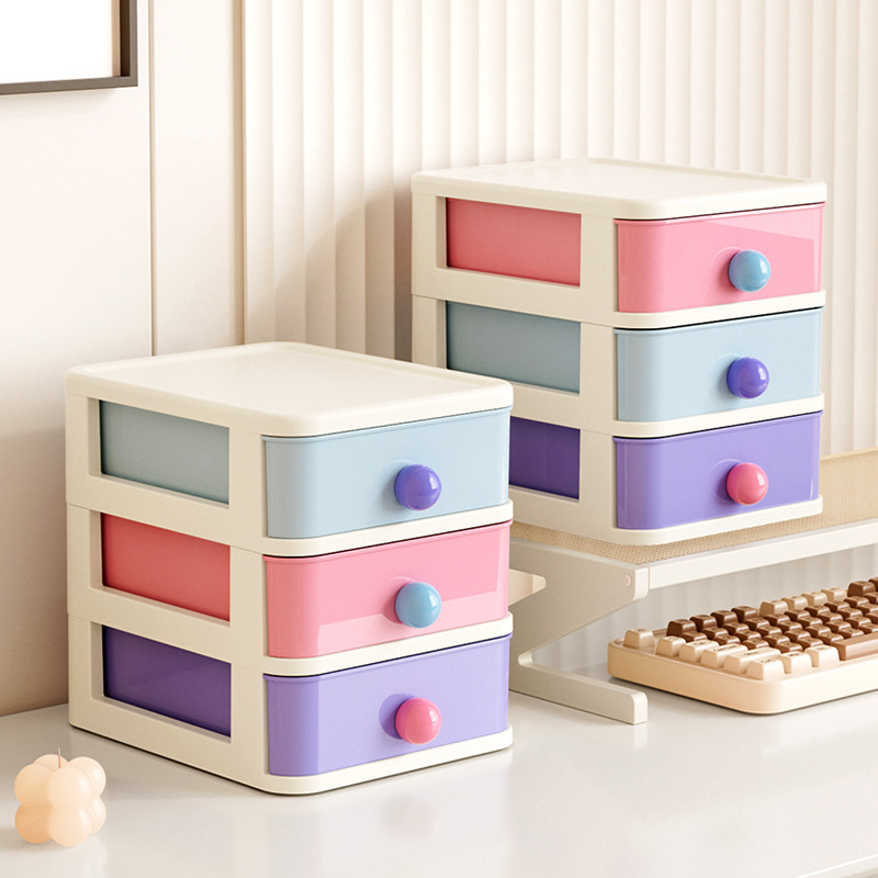 W36-W3323 Desktop drawer-type storage box, student desk stationery organization box, large capacity, stackable for storage