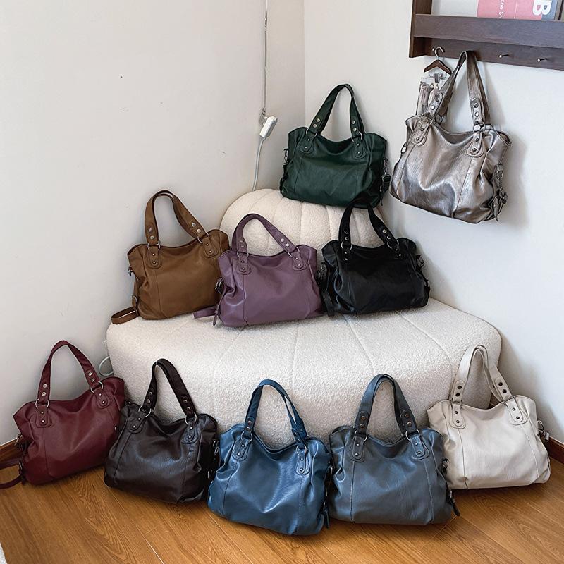 cross-border foreign trade new women's bag fashion casual shoulder bag pu leather ladies large capacity totes soft leather underarm bag