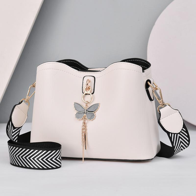 wholesale women's bags shoulder bag 2024 new fashion all-match bucket bag women's wide shoulder strap bow lady small bag