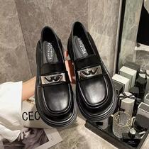 design sense niche platform leather shoes korean chunky heel loafers new autumn and winter women's shoes fashion shoes