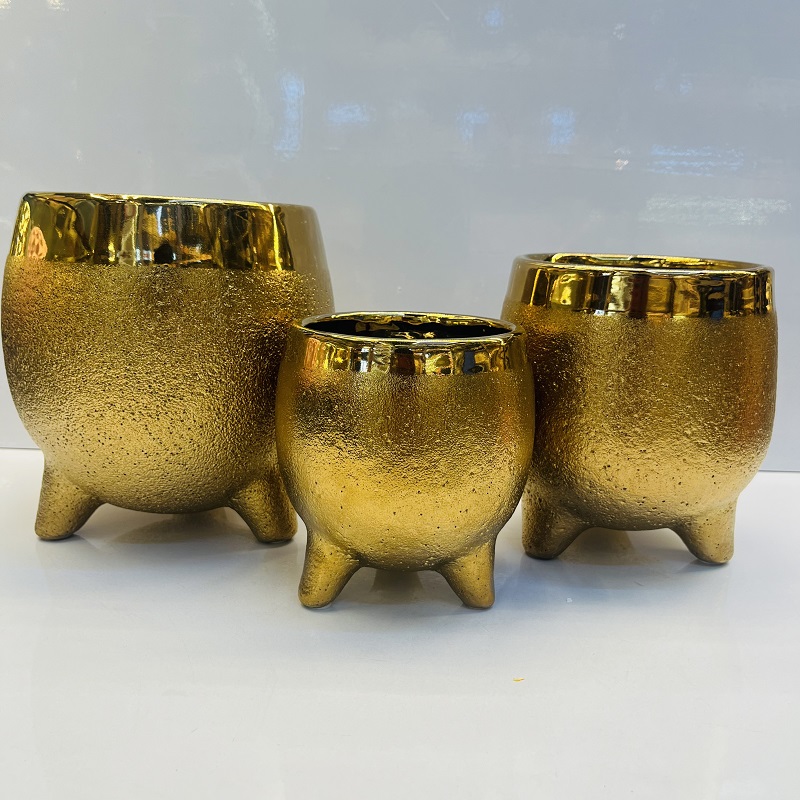 Arreglo de punto de cáñamo dorado jarrón de cerámica nórdico moderno estilo americano decorador de sala de estar florero para el hogar jarrón de cerámica jarrón de decoración suave wholesale jarrón de florero de artesanía Item Picture