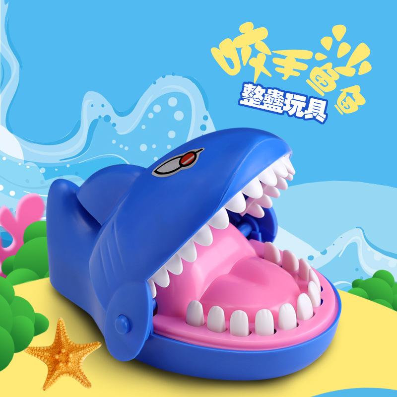 large desktop game trick shark bite finger big shark toy novelty toy