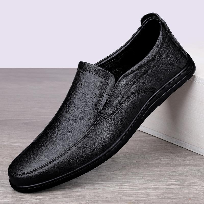 popular cowhide men's business casual leather shoes classic trendy office work work shoes men