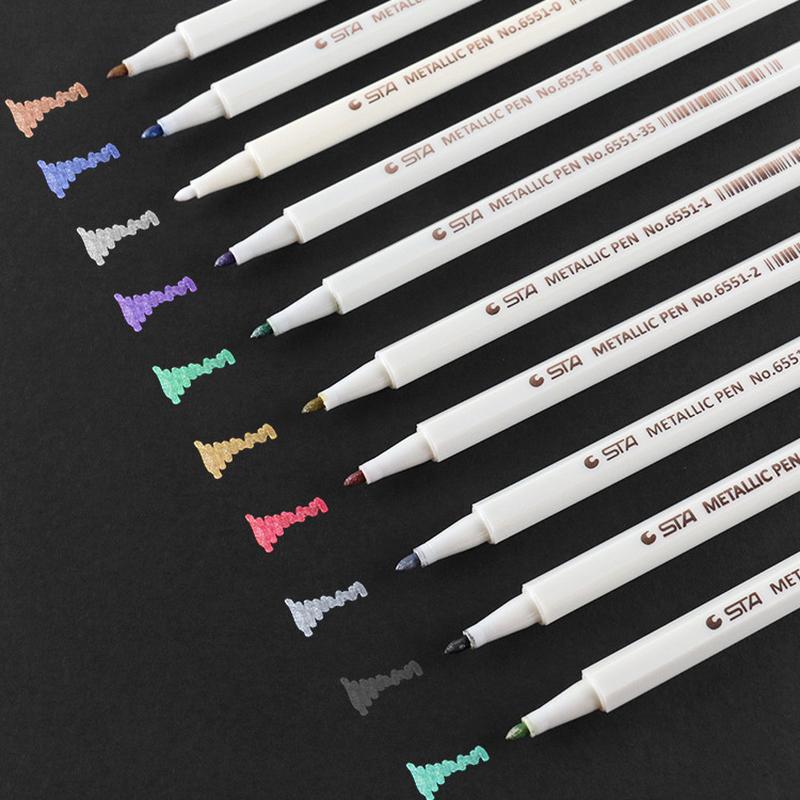 Factory Direct Sales STA STA Metal Pen Painting Pen Monopoly 6551 Metal Color Pencil Wholesale 10 Colors Marking Pen