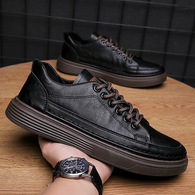 men's shoes 2024 summer new black shoes work shoes trendy versatile leather shoes men's lightweight sports casual men's shoes