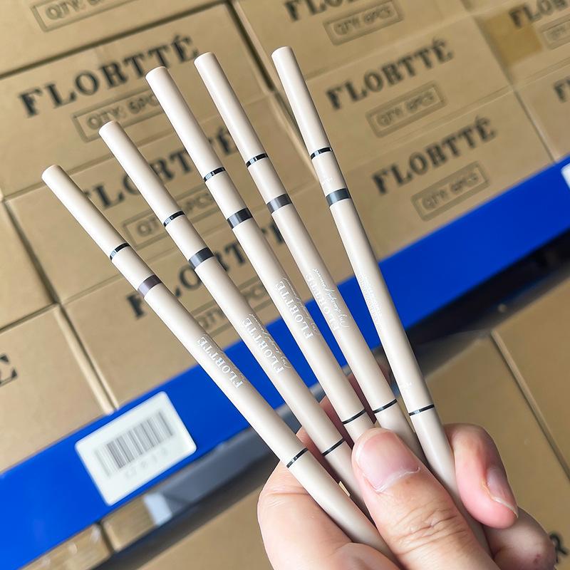 flortte/flortte rotating double-headed fine eyebrow pencil cheap discoloration resistant flower ultra-fine eyebrow pencil eyebrow pencil