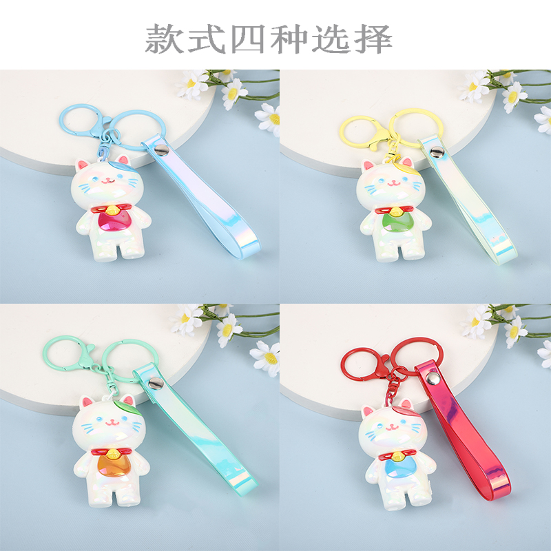 创意UV电镀猫咪钥匙扣卡通可爱包包小挂件儿童玩具汽车钥匙链挂饰详情2