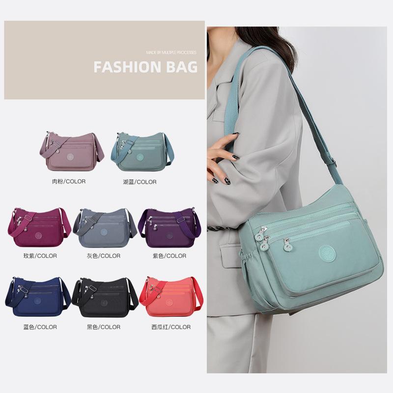 women's bag 2023 new fashion casual ladies' mom bag simple and lightweight nylon cloth shoulder messenger bag