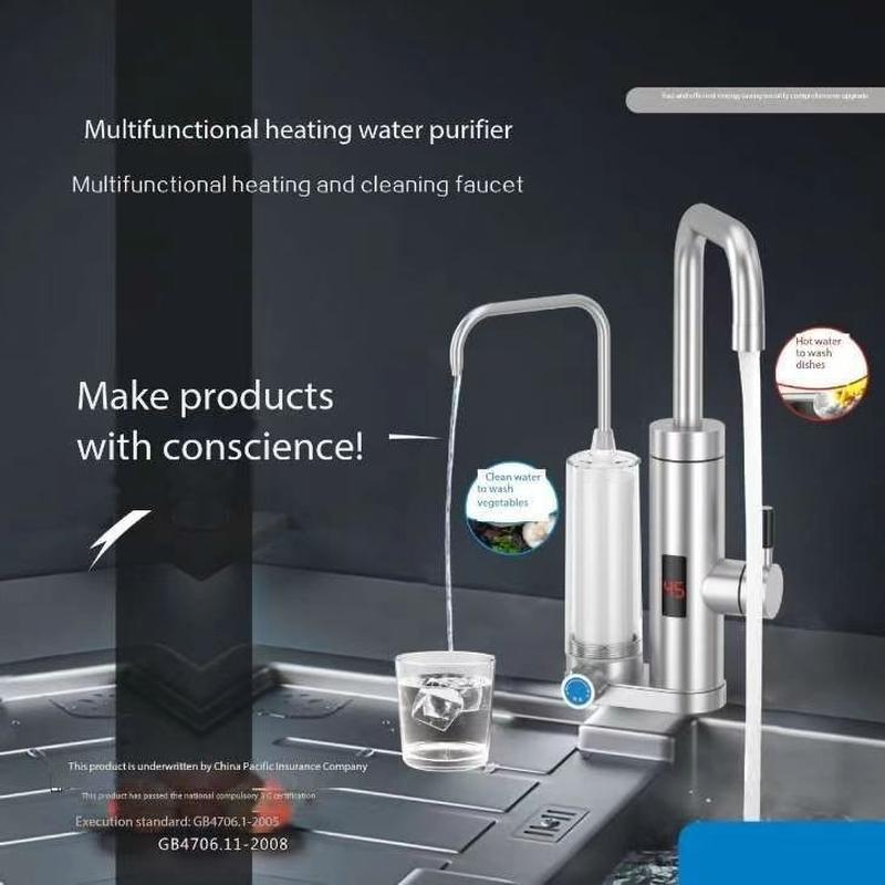 foreign trade export stainless steel digital display electric heat faucet fresh water tap integrated kitchenaid water purifier manufacturer