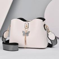 wholesale women's bags shoulder bag 2024 new fashion all-match bucket bag women's wide shoulder strap bow lady small bag