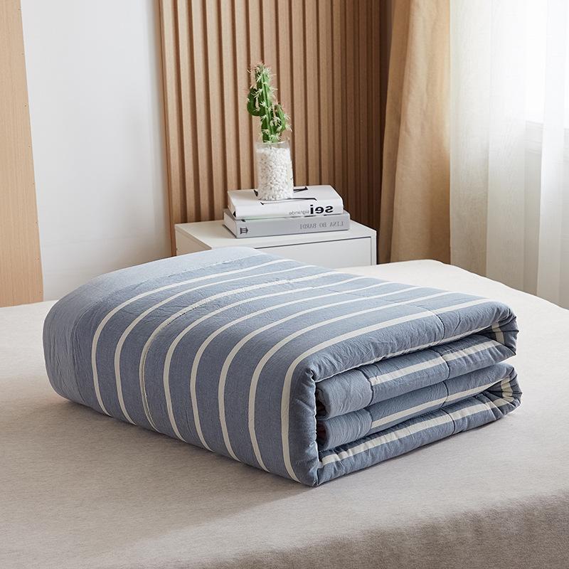 non-printed japanese washed cotton airable cover summer blanket 100% xinjiang cotton summer quilt sheet double duvet duvet insert wholesale