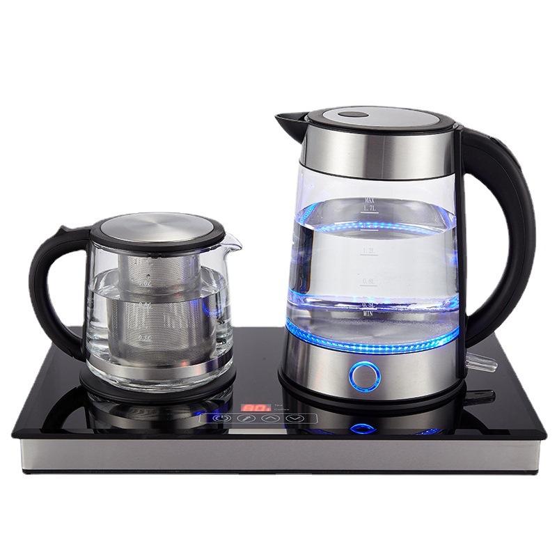 British Imported Thermostat Grand Electric Kettle Suit Glass Insulation Kettle Tea Set 304 Stainless Steel