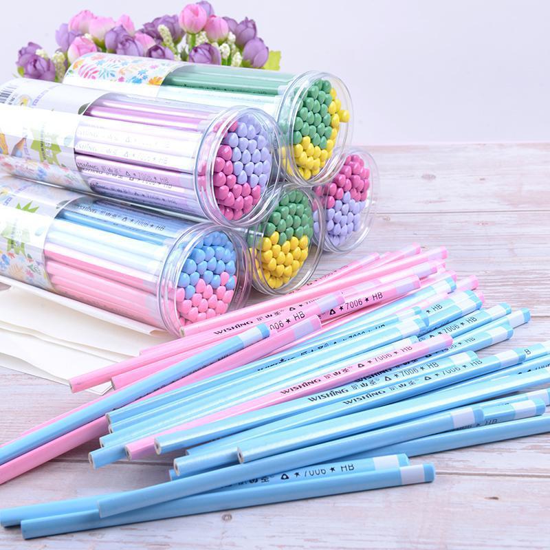 factory direct sales weisheng 7006 pearlescent stick pencil macaron series pencil student writing in stock wholesale
