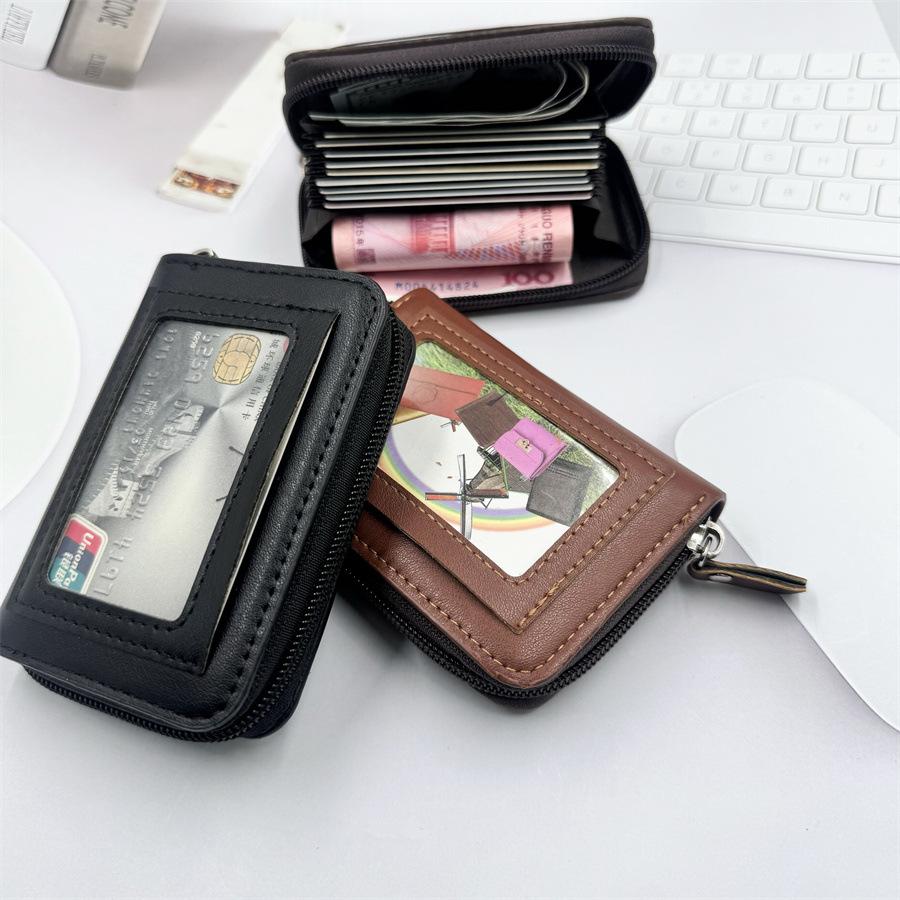 men's card holder men's short wallet expanding card holder document package fashion zipper multi-card-slot coin purse man wallet