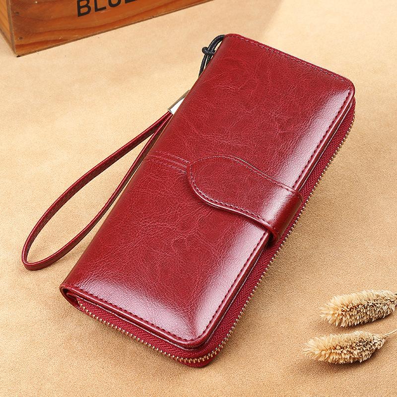 factory direct sales women's leather wallet female long zip wallet korean style personalized women's hand-held foreign trade wallet