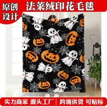 cross-border factory direct sales wholesale halloween pumpkin ghost flannel blanket cover blanket blanket 3d digital printing