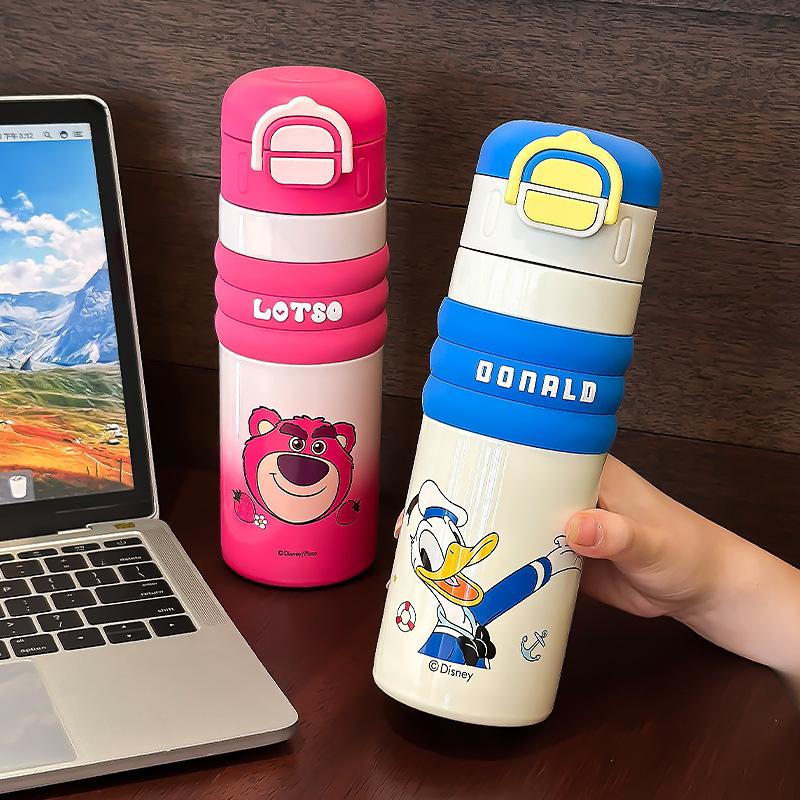 Strawberry Bear Maruko 2024 New Children's Thermos Mug Elementary School Student Water Cup School Girl Straw Cup