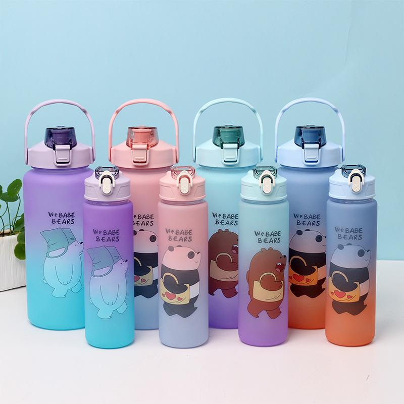 cross-border exclusive large size set cup gradient cup set large capacity plastic space cup frosted gradient cup set