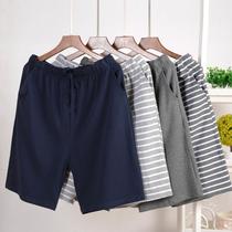 Summer Plaid Pajama Pants Men's Cotton Middle Pants Fifth Pants Loose Home Pants Pajama Pants Thin Sleeping Shorts Home Pants