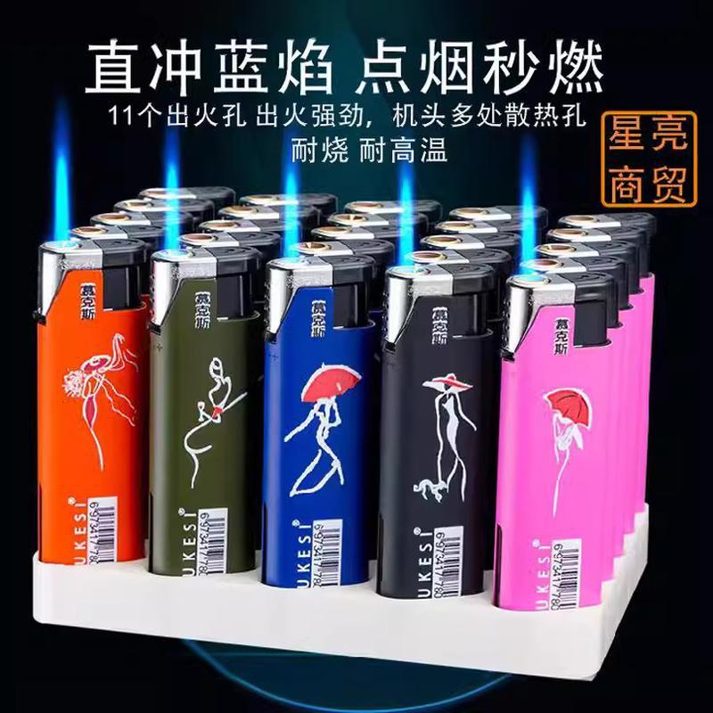 factory windproof lighter laser engraving advertising machine logo machine wholesale metal blue flame torch lighter