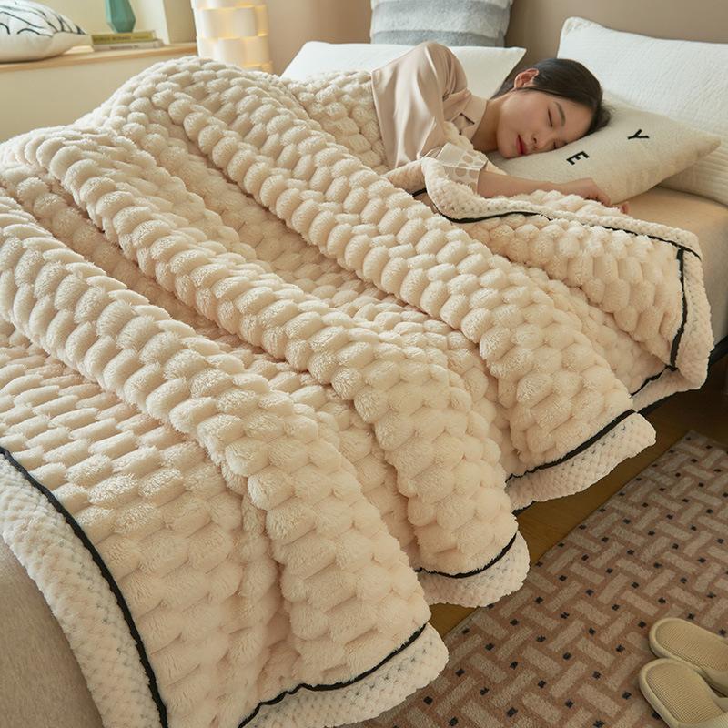2024 new golden turtle velvet multifunctional blanket heavy weight flannel milk flannel blanket double thermal nap blanket