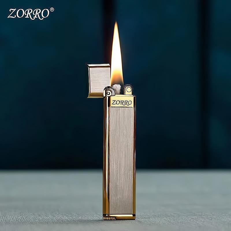 Zorro Zorro Official Authentic Products Fine Kerosene Lighter Mini Creative Ultra-Thin Ultra-Narrow Grinding Wheel Personality Wholesale