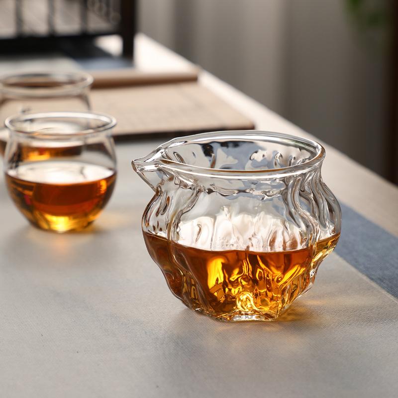 office hammered pattern glass pitcher borosilicate glass thickening walnut tea seafood cup tea pot scented tea fair mug